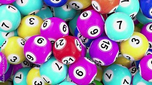 Close up. BINGO balls random numbers lottery balls shaking. Concept: bingo lottery tv show, keno raffle, lotto win tickets gambling, win chance game. Lotto game 4k stock footage