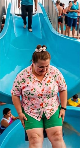 What a day! Big Water Park Oooooops! She is sliding into summer fun