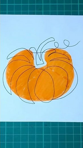 Draw a Pumpkin in One Line! ✨ Halloween Special Art Idea