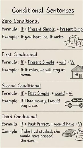 Conditional Sentences in English | Zero, First, Second, Third Conditionals Easy Trick #shorts