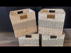 CHI AN HOME Wicker Storage Cubes, Natural Foldable Square Baskets for IKEA Kallax, Large Cubby Ratta