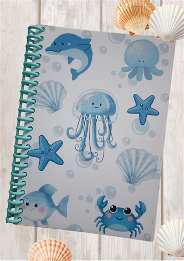 A5 Sea Creature Notebook: Blue To-do List, Notes - Etsy UK