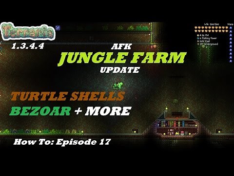 Terraria 1.3.4.4 HOW TO | Build an AFK Jungle Farm | Expert | Turtle Shells + More | Episode 17
