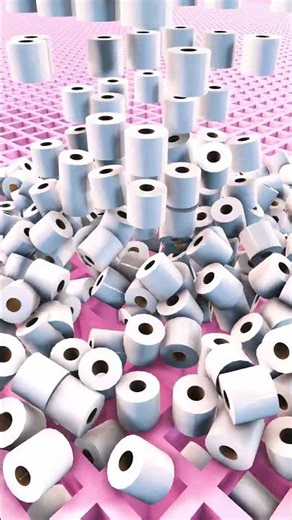 Toilet Paper Simulation Gets Out Of Control #satisfying #3danimation #gaming