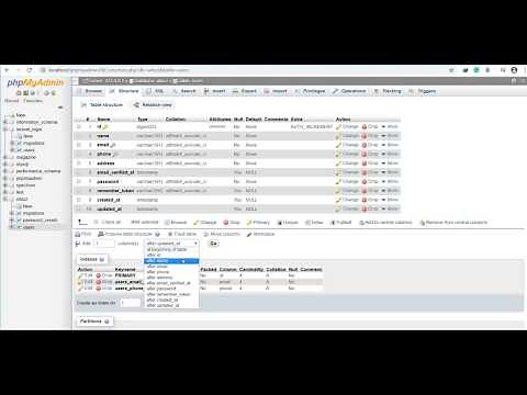 how to add new column to a exising database table in phpMyAdmin