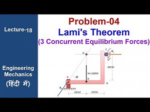 Problem-04-lami's theorem (Statics) #Lecture 18 #engineering mechanics