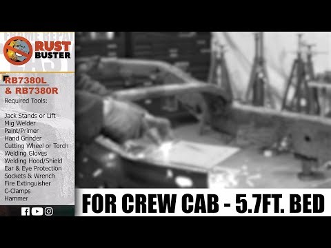 RB7380L/R - 2007 - 2013 Chevy Silverado & GMC Sierra 1500 Crew Cab Mid Frame Section Installation