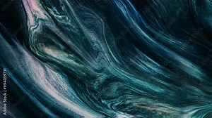 a flowing texture with shades of blue, green and grey, reminiscent of flowing water. The building has complex details that are used in everything from works of art to design elements in architecture