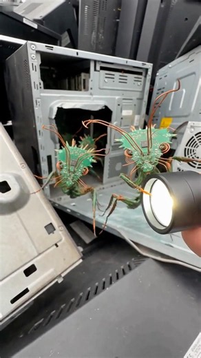 They likely use electroreception to hunt for residual power in the e-waste dump.
