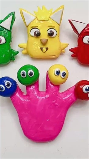 Color Finger Family Song｜learning colors Hogi Pinkfong | Clay Cra cking 핑크퐁과호기 점토부수기 ASMR #shorts