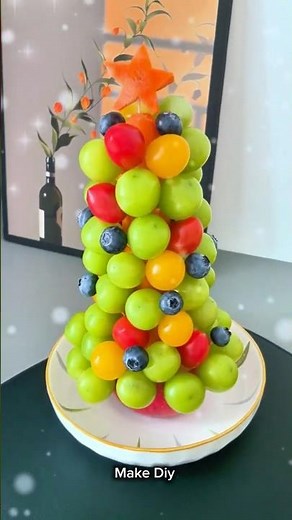 Fruit Christmas Tree DIY | No-Cook Healthy Party Centerpiece | Viral Festive Fruit Salad Idea #Diy