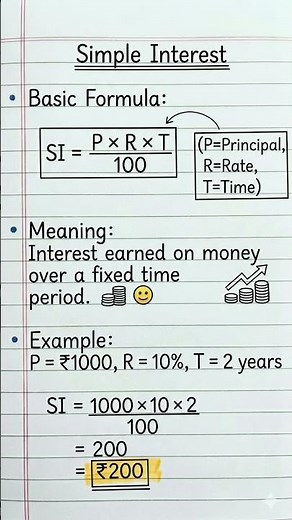 Simple Interest Formula Explained (With Example) #SimpleInterest #Maths #MathsTrick #mathsshorts