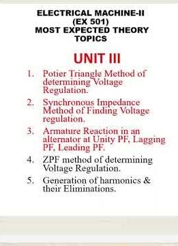 Electrical Machine II (EX-501) Most Expected questions for Exams #electrical #rgpvbhopal #shorts