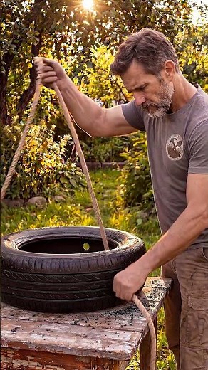 From Trash Tire To Dream Backyard Swing 🌳🛞 #garden # #diy #backyard