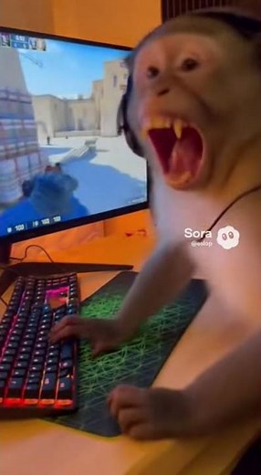 Monkey Smashes Keyboard in RAGE QUIT! (Hilarious Gamer)