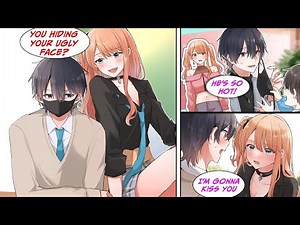 [Manga Dub] She makes fun of me for wearing a mask every day and thinks I'm ugly, but one day...
