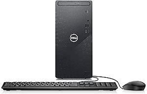 Dell Inspiron 3891 Compact Tower Desktop - Intel Core i3-10105, 8GB DDR4 RAM, 256GB SSD, Intel UHD Graphics 630, DVD RW Tray, Windows 11 Home - Black