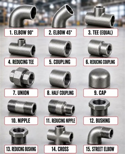 Types of Pipe Fittings in Piping Engineering | Visual Hardware Guide#PipingEngineering #Plumbing