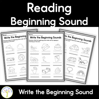 Beginning Sound Identification l Write the Sound | Phonic Center Worksheets