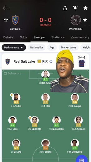 #CapCut Salt lake vs Inter Miami HT