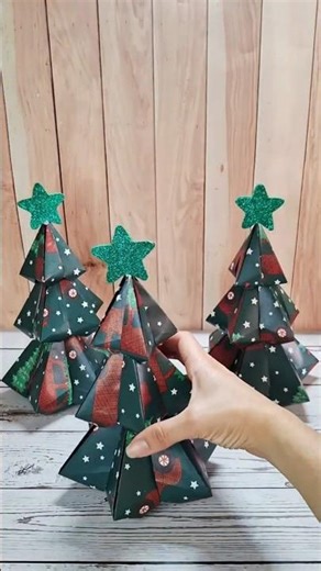 Origami Christmas Tree 🎄✨ Easy Paper Folding Tutorial #Shorts #paperfolding #origamiart #diycrafts