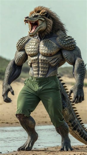 @epic_kor_ai on Instagram: "AI Human + Lion + Crocodile Hybrid Fusion 🧔🦁🐊 A man fuses with a lion and a crocodile — a deadly apex hybrid is born. Powerful AI transformation, cinematic morph, and raw African wild energy 🔥🌍 Watch till the end 👀 🔥 Which hybrid should I create next? Author 🎨 – @epic_kor_ai #aiart #hybrid #fusion #animalfusion #aitransformation"