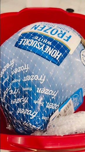 Time to transfer your frozen turkey into the refrigerator for adequate thawing.