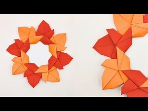 Easy Origami AUTUMN WREATH 🍁 How to make a paper wreath