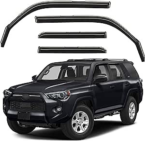 Window Visors Rain Guards Fit for Toyota 4Runner 2010-2024, Extra Durable Window Deflectors for 4Runner 2010 2011 2012-2021 2022 2023 2024, Tape-On Style Side Vent Window Visors for Cars 4 Rain Guards
