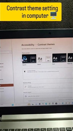 Contrast Themes setting in Computer 🖥️ #computer #tech