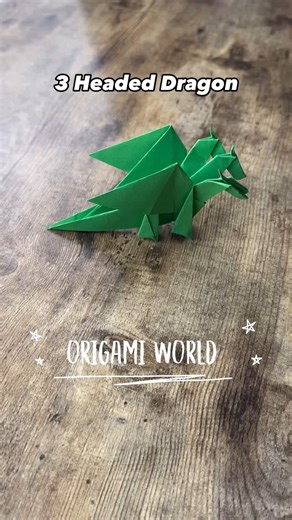 Origami World on Instagram: "Origami Three Headed Dragon Hydra Tutorial #origami #origamiworld #origamiart #origamidragon #dragon #crafts"