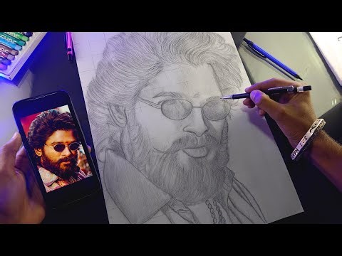 pushpa 2 drawing, allu arjun drawing step by step outline tutorial ll drawing pushpa 😱✨