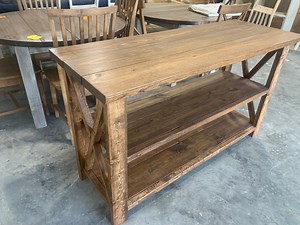 Rustic Wooden Buffet Table: Farmhouse Console Table, Brown Walnut Stain - Etsy
