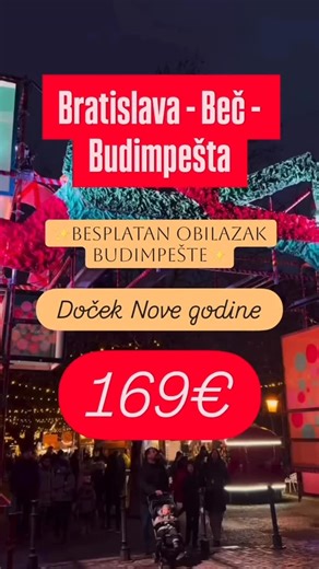 Turisticka agencija alditravel on Instagram: "Doček Nove 2026. godine u Bratislavi 🥂 ✨Besplatan obilazak Budimpešte✨ Period putovanja: 30.12. - 03.01.2026. 🏢Hotel 3* U cenu aranžmana je uključeno : 🚌Autobuski prevoz 🥨2 noćenja sa doručkom u hotelu 3* 👉🏼Panoramsko razgledanje grada u pratnji vodiča Polazak iz više gradova🚌 Sve informacije na : 📞066/54-11-777 ☎️016/260-947 💌upit.alditravel@gmail.com #zajedno_kreiramo_uspomene 