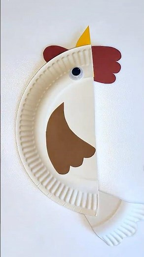 Washed This Paper Plate Just to Cut It In HALF 🐔♻️ #diy #crafts #recycle