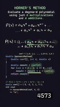 Horner's Method for Evaluating Polynomials