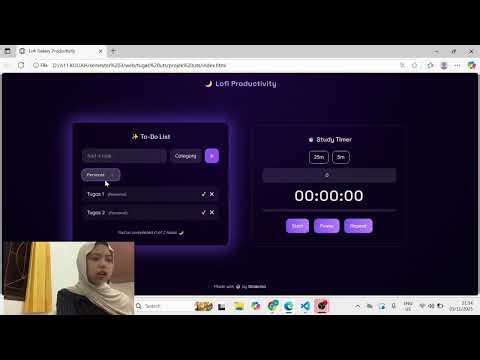 Projek web sederhana: membuat apk to do list + study timer 🌙