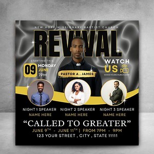 Church Revival Flyer Template | Editable Canva Religious Event Flyer | Pastor, Ministry, or Worship Event Flyer | Digital Download - Etsy