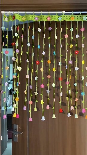 😍😁Crochet flowers curtain #crochet #crocheter #crochetcraft