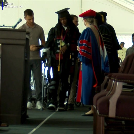 22K views · 597 reactions | Way to go! Less than a year after suffering a paralyzing spinal injury, this college student walked across the graduation stage using a robotic exoskeleton. | Story: https://www.fox19.com/2025/05/12/college-student-who-suffered-paralyzing-spinal-injury-crosses-graduation-stage-using-robotic-exoskeleton/ | FOX19 | Facebook