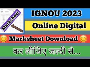 How to download IGNOU Online Marksheet Download How to download IGNOU online digital marksheet 2023