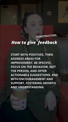 How to give constructive feedback!