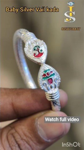 Silver Baby Murugan Swamy Vail Kada by SJ_Gold | Divine Design with Peacock & Om Symbol