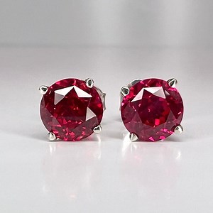 Ruby Stud Earrings 6.5mm 14k Yellow/white Gold, July Birthstone Jewelry, Gold Ruby Studs, Small Stud Earrings, Tiny Red Stud Earrings, #7517 - Etsy