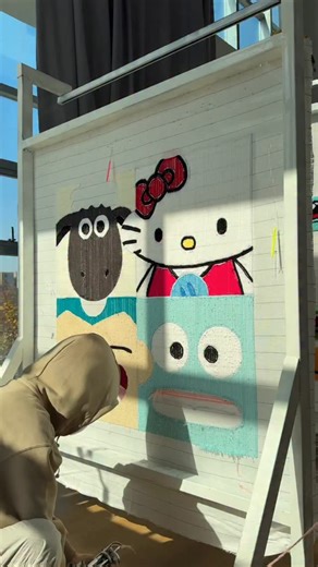 unusual.rug on Instagram: "🧩Inside this puzzle, you’ll find: 🐑 Shaun the Sheep with instant noodle hair 🐟 Hangyodon with a Hamton style sausage mouth 💤 Snorlax 🎀 Hello Kitty Tell me which one’s your favorite🥳 #hellokitty #hangyodon #shaunthesheep #snorlax #hand made #gifts #rug"