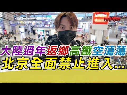 High-speed trains in mainland China were deserted as people returned home for the Lunar New Year;...