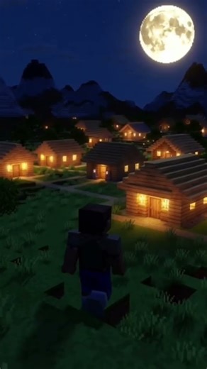 Moonlit night in Minecraft#minecraft #minecraftshorts