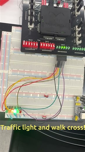 PLC controller, simulating a traffic light and cross walk!