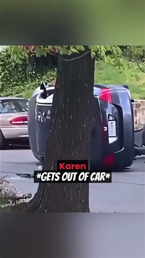 Crazy Karen Gets Instant Karma By Flipping Over His Car #shorts