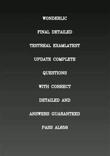 .WONDERLIC FINAL DETAILED TEST 2025 🧠🔥 REAL EXAM LATEST UPDATE | COMPLETE Questions